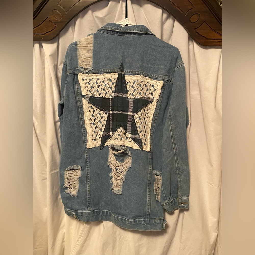 Very Distressed Embellished Denim Jacket